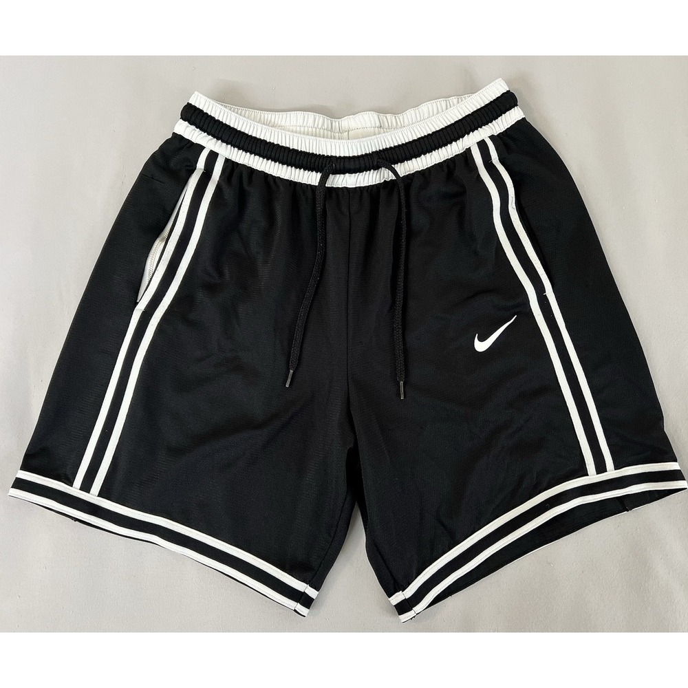 Vintage Nike Shorts Women's Sz Medium Black White Pockets Gym Training Run Y2K‎